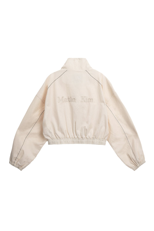 MATIN KIM ROUGH COATING CROP BOMBER IN CREAM (Instock)