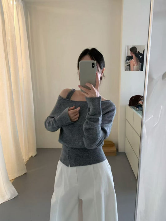 Kelly Designs Off Shoulder Gray Top (Instock)