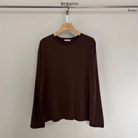 Korean Melt Soft Long Sleeve Tee – Brown (Instock)