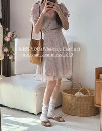 Korean APM Collection I Miss You pink Flower Dress (Instock)