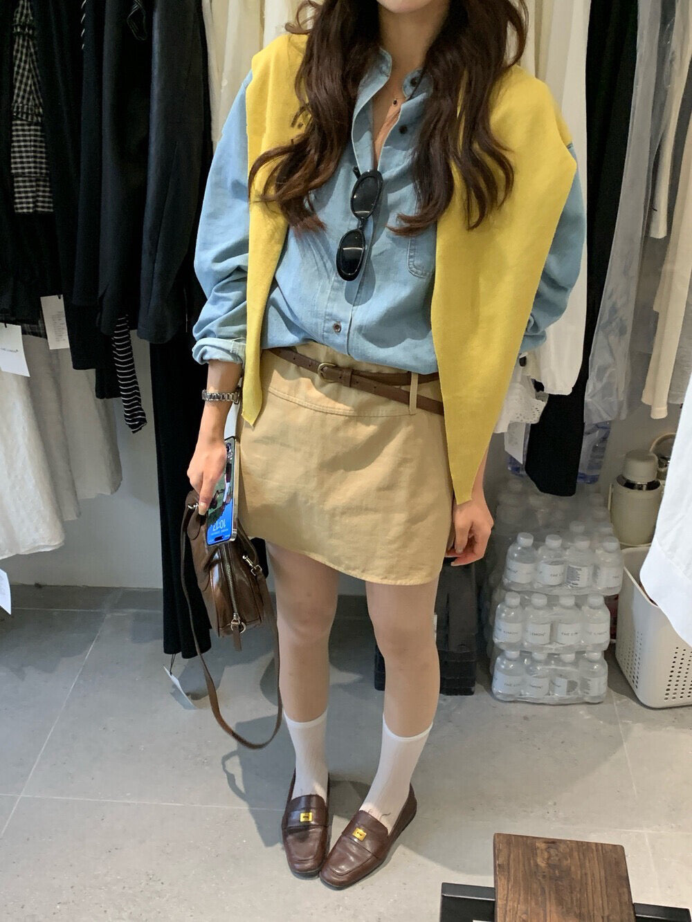 Kelly Designs Two Colors Denim Shirt (Instock)