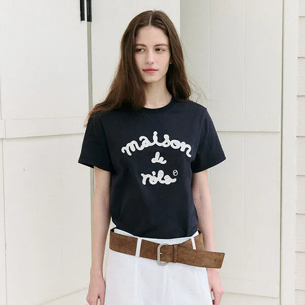Rolarola MAISON DE ROLA EMBROIDERY T-SHIRT Navy (Instock)