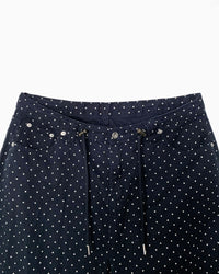Korean ROBE:L Navy Polka Dot Wide-Leg Pants (Instock)