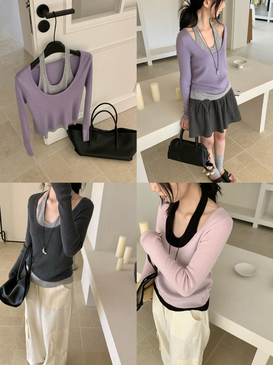 Kelly Designs 3 Colors Fake 2pcs Top (Instock)