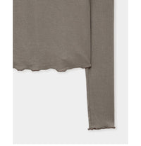 Korean Soft U-Neck Contrast Stitch Long Sleeve Top – 7 Colors (Instock)