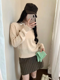 Kelly Designs Teddy Bear Cable Knit 100% Wool Sweater – Cream (Instock)