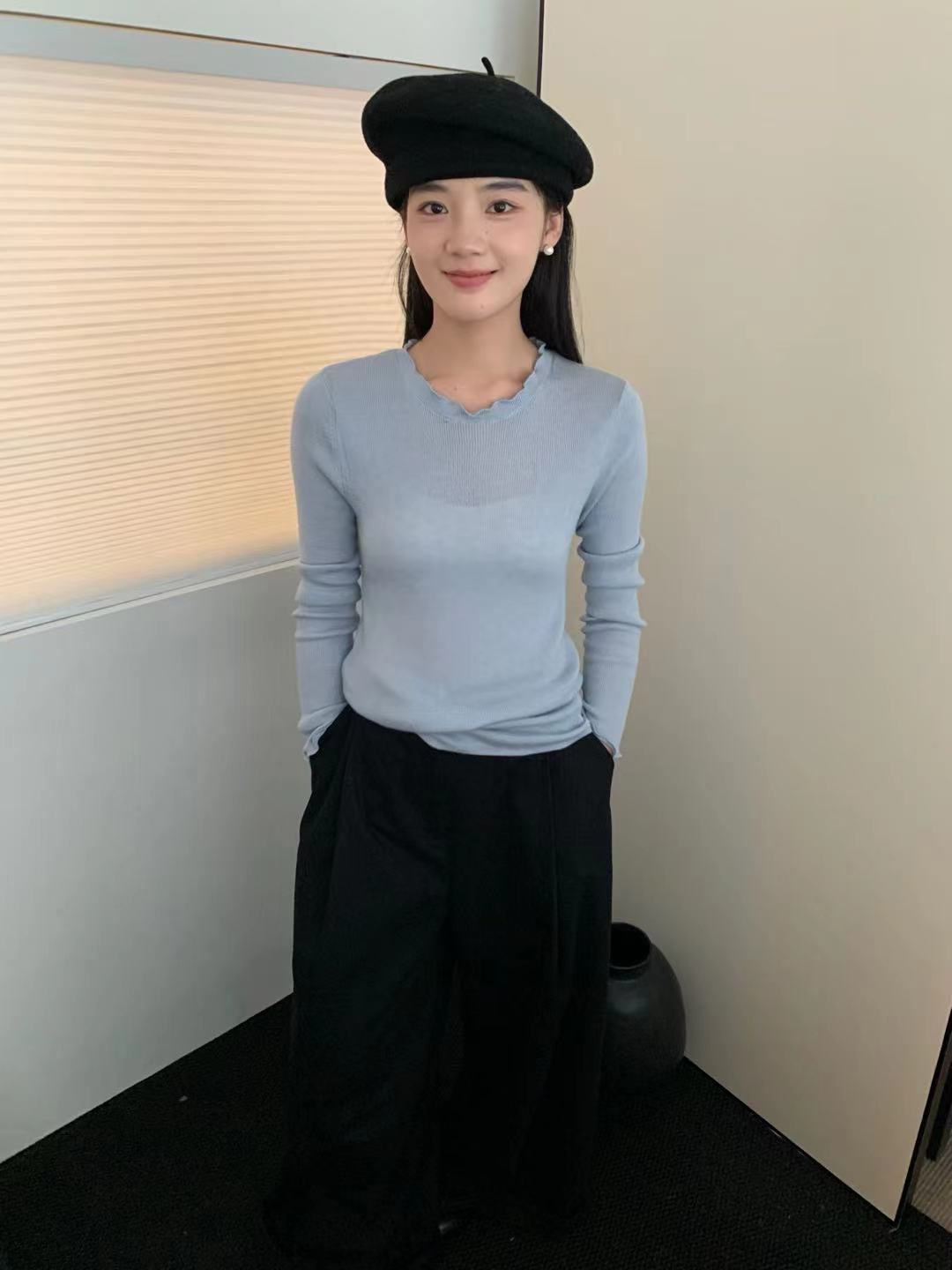 Kelly Designs Round Neck Flower Layered Wool Top(Instock)