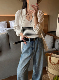 Kelly Designs Rhinestone Wide Leg Jeans (Instock)
