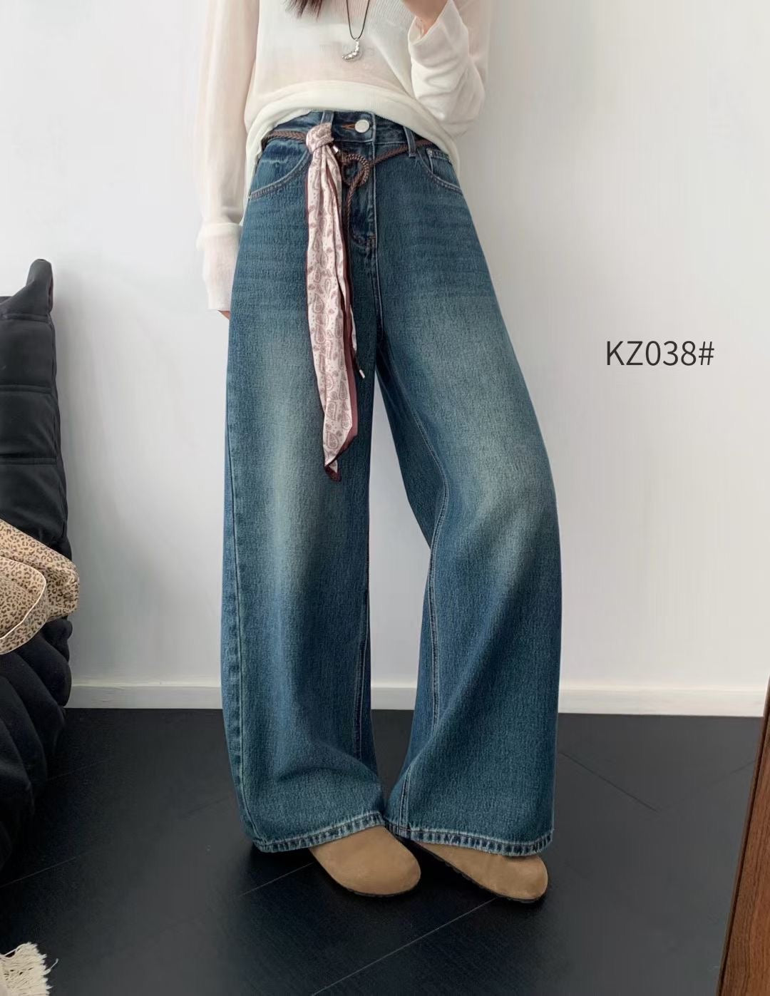 Kelly Designs Fall Blue Jeans with Silk Designs (Instock)