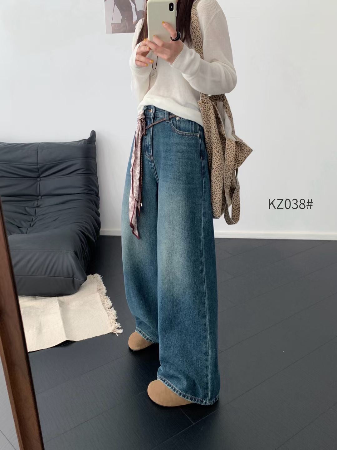 Kelly Designs Fall Blue Jeans with Silk Designs (Instock)