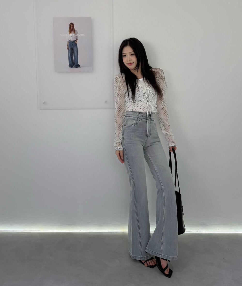 Kelly Designs Four Season Flare Jeans-Gray(Instock)