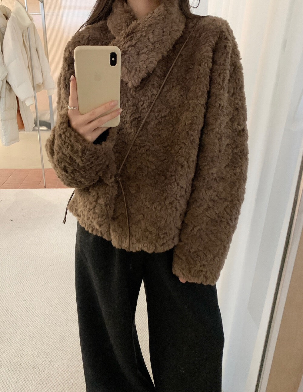 Kelly Designs Shearling Fur Brown Coat (Instock)