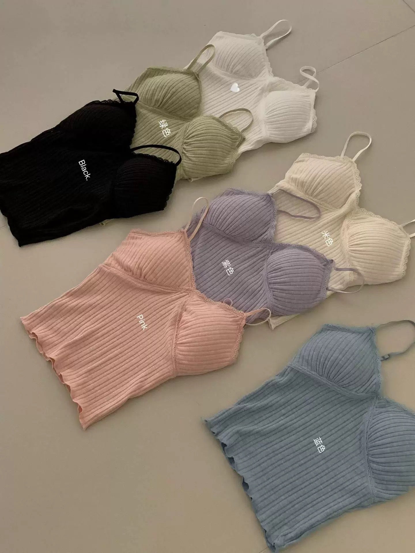 Kelly Designs Striped fabric bra top-7 colors (Instock)
