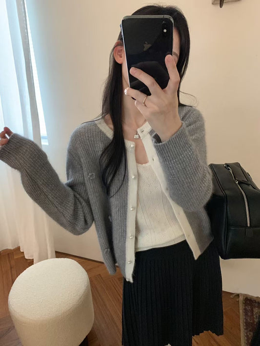 Kelly Designs Light Grey Raccoon Cardigan (Instock)