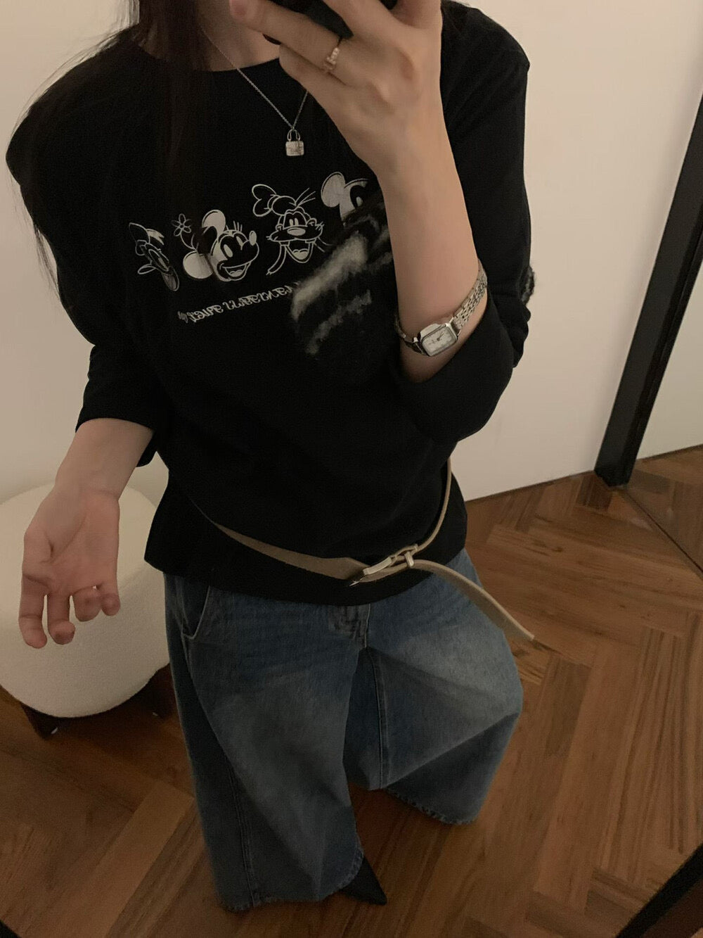 Kelly Designs Brushed Cotton Long-Sleeve Tee – Mickey Mouse Print (Instock)