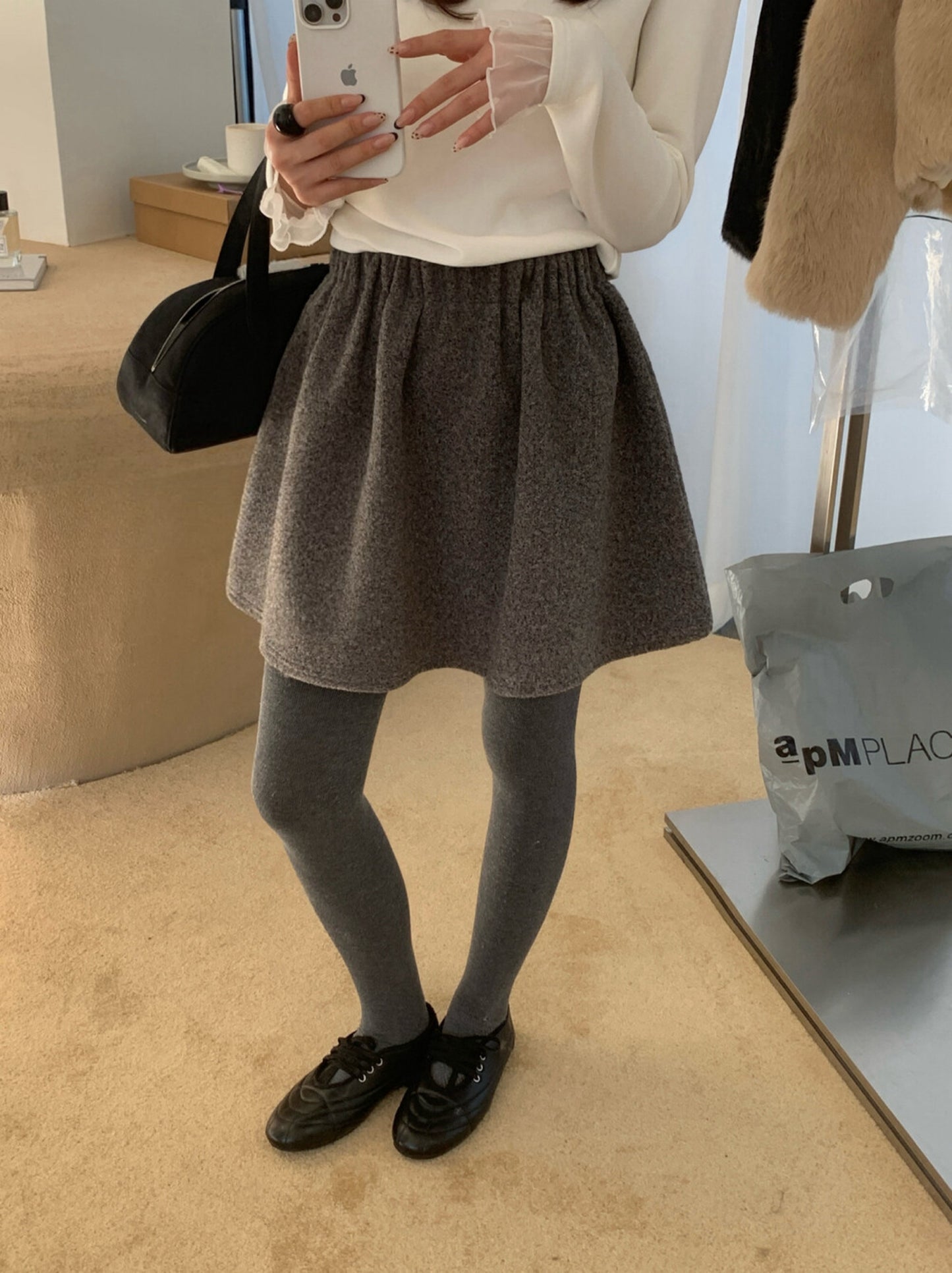 Kelly Designs Thick Wool A-Line Skirt (Instock)