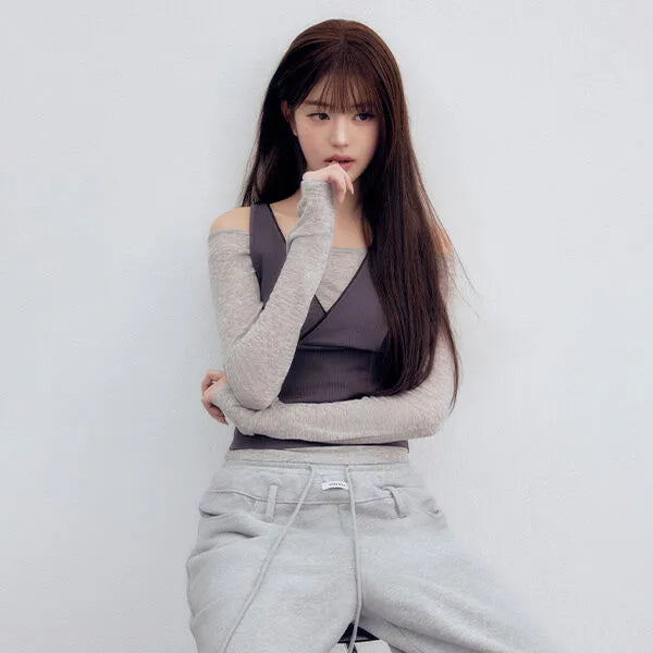 Rolarola Nubasic Layered Sleevesless SET GY+CH (Instock)