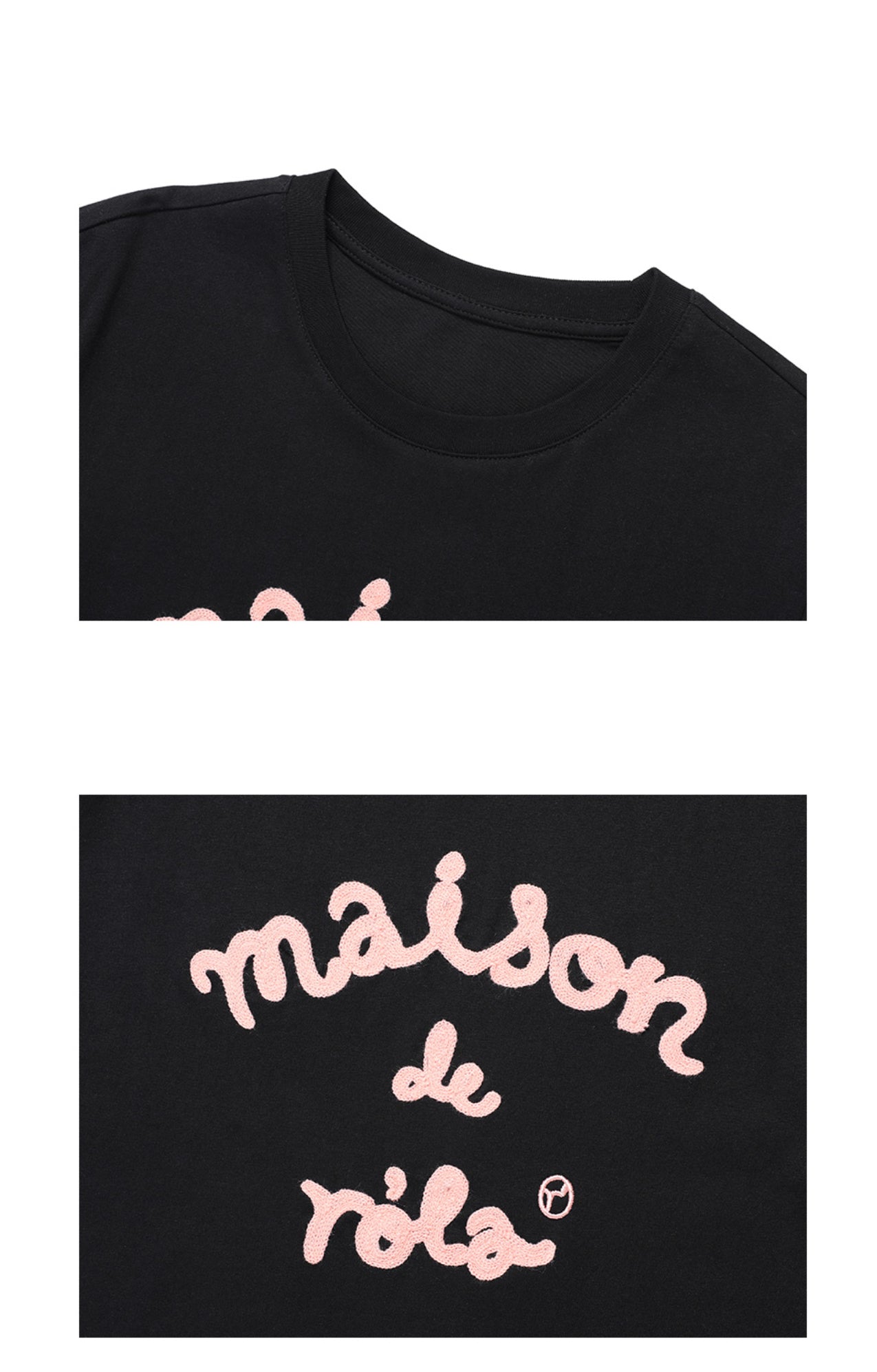 MAISON DE ROLA EMBROIDERY T-SHIRT BLACK (Preorder)