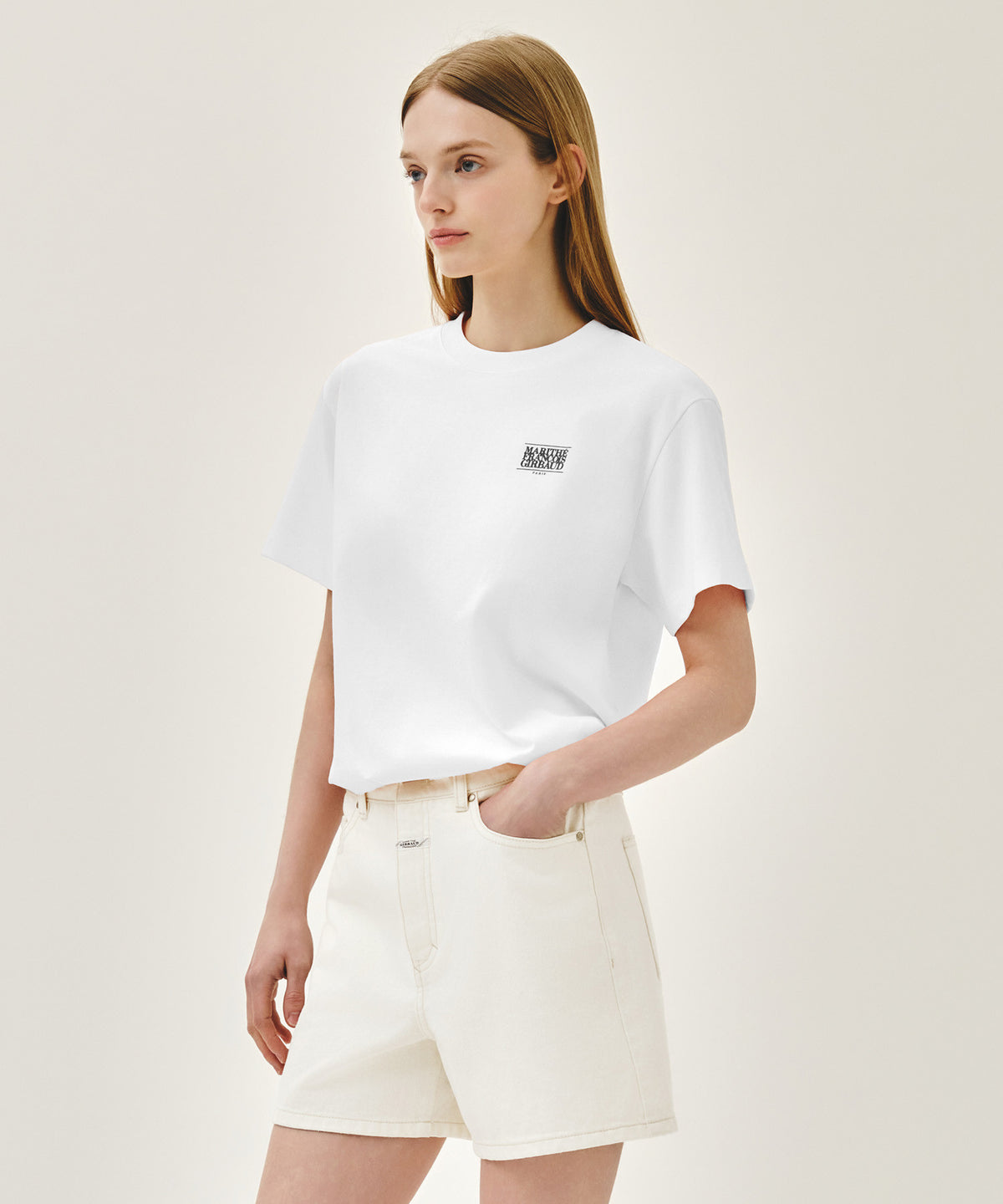 Marithe AEROCOOL SMALL CLASSIC LOGO TEE White (Instock)