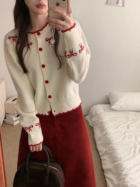 Kelly Designs Ribbons Beige Wool Cardigan (Instock)