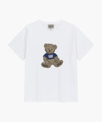 Marithe W DOODLE BEAR TEE White (Instock)