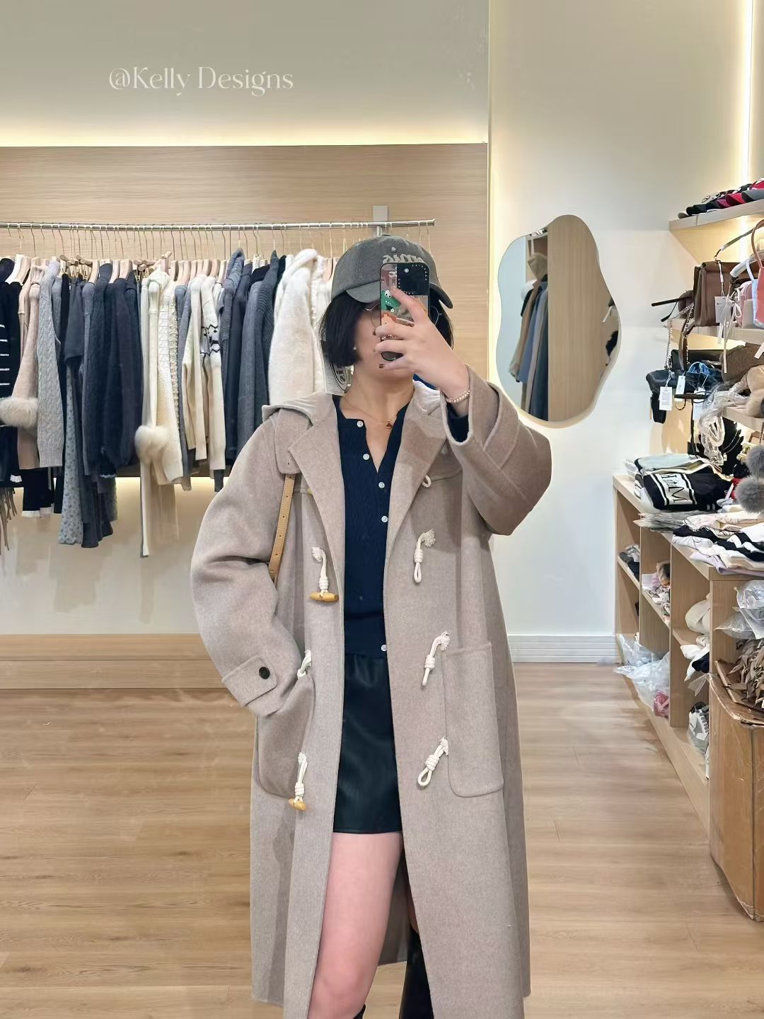 Kelly Designs Wool Horn Buckle Oatmeal Coat (Instock)