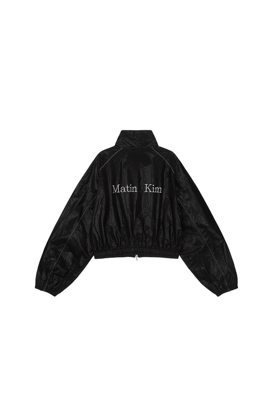 MATIN KIM MATIN COATING CROP BLOUSON IN BLACK (Instock)