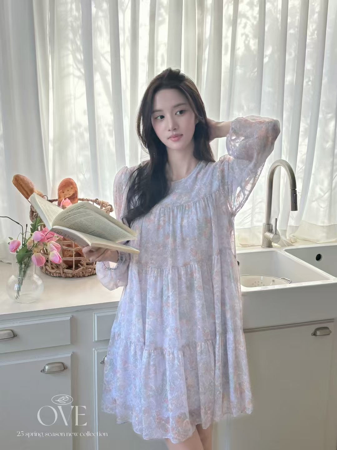 Korean APM Collection Purple Flower Dress (Instock)