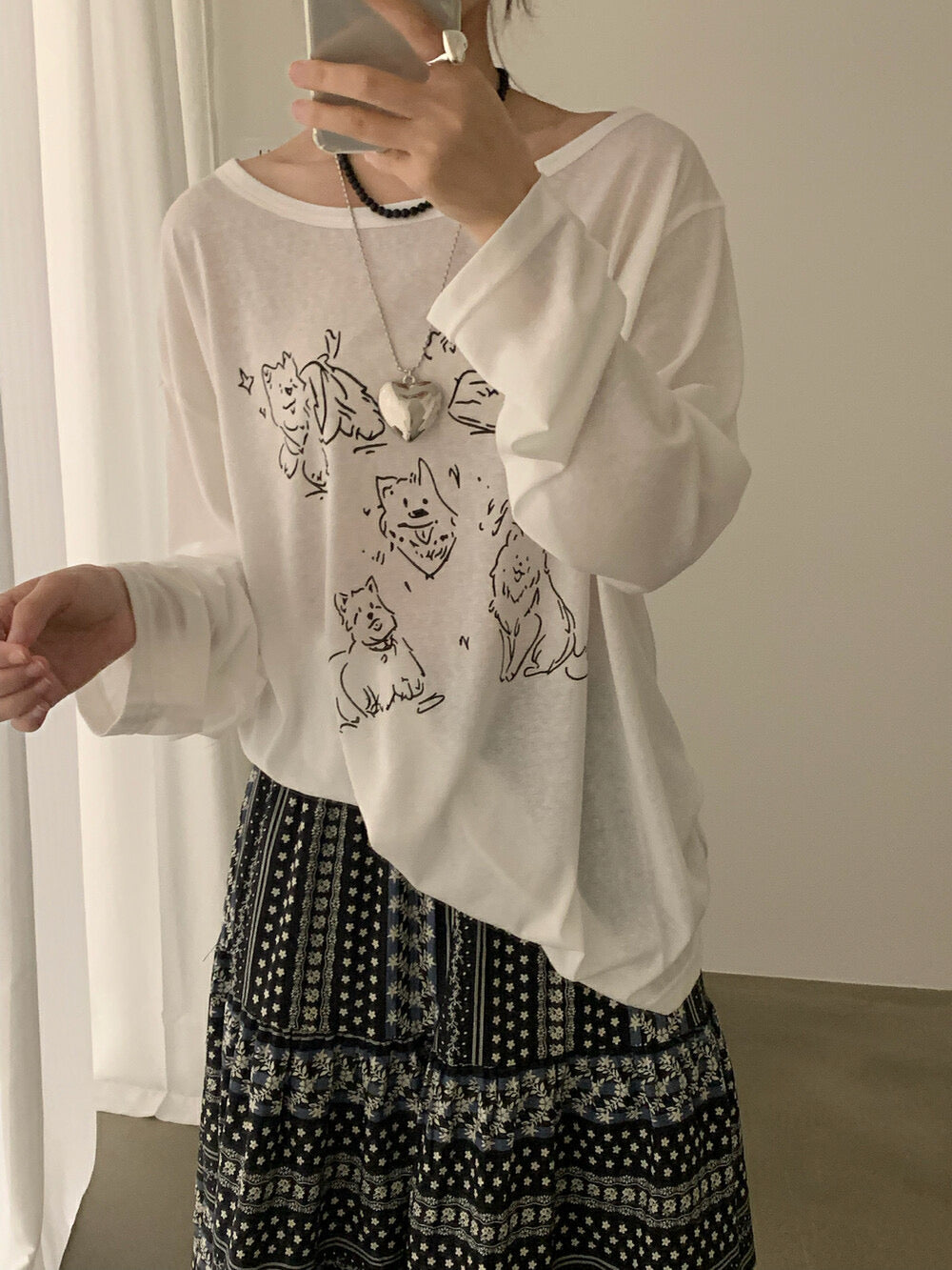 Kelly Designs Casual Graphic Sun Shirt – Puppies Long Sleeve (Instock)