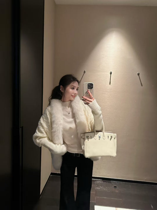 Kelly Designs 2 colors Fox Fur Cardigan (Instock)