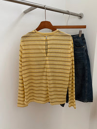 Kelly Designs Puppy Graphic Striped Long Sleeve Tee (Instock)