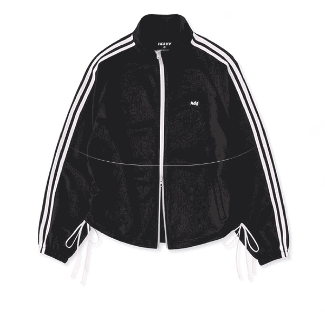 Korean Nerdy Collection 2pcs RIBBON TRACK SHORTS BLACK SET (Instock)