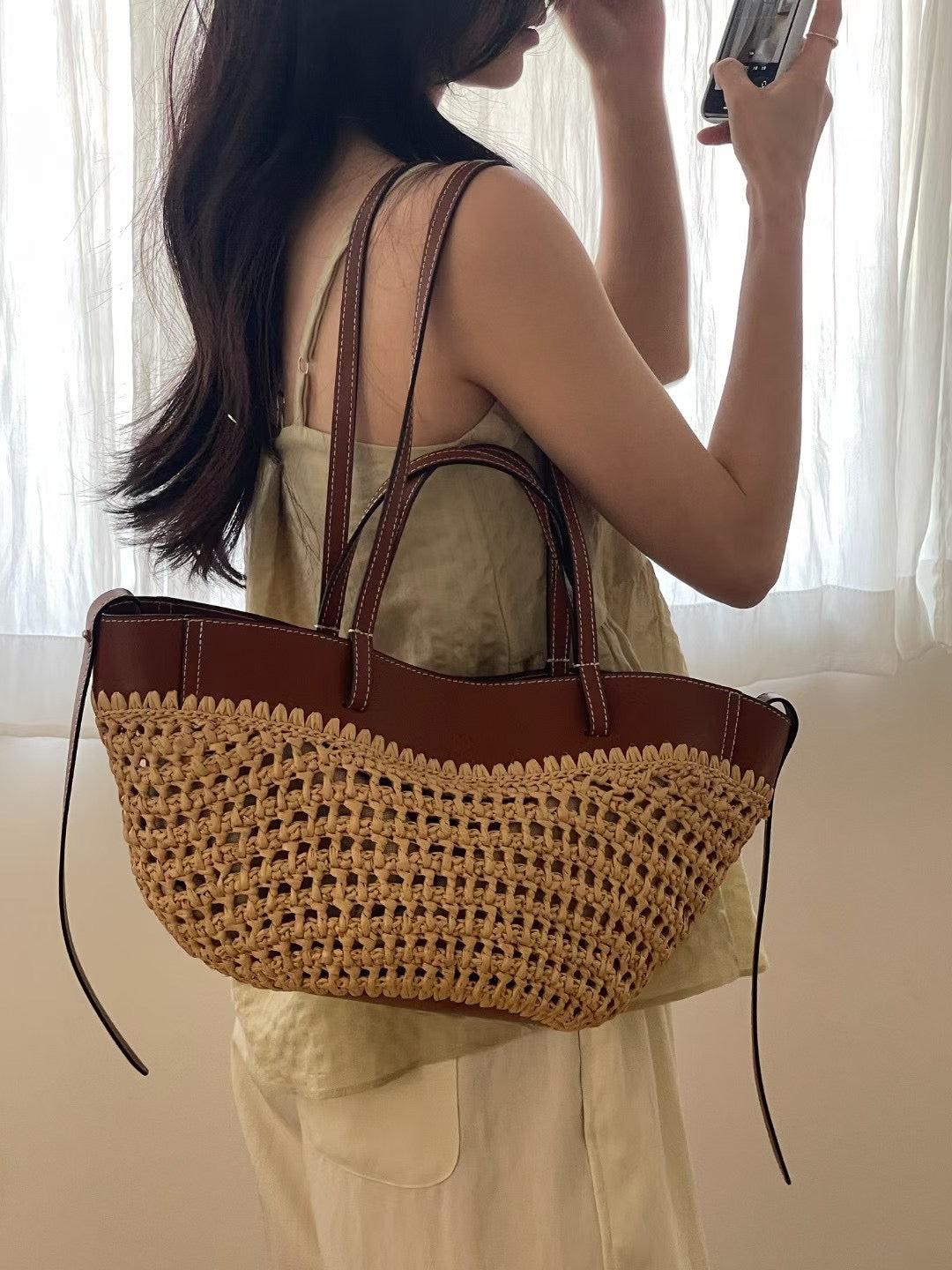 Korean APM Collection Knitting Leather Bag (Instock)