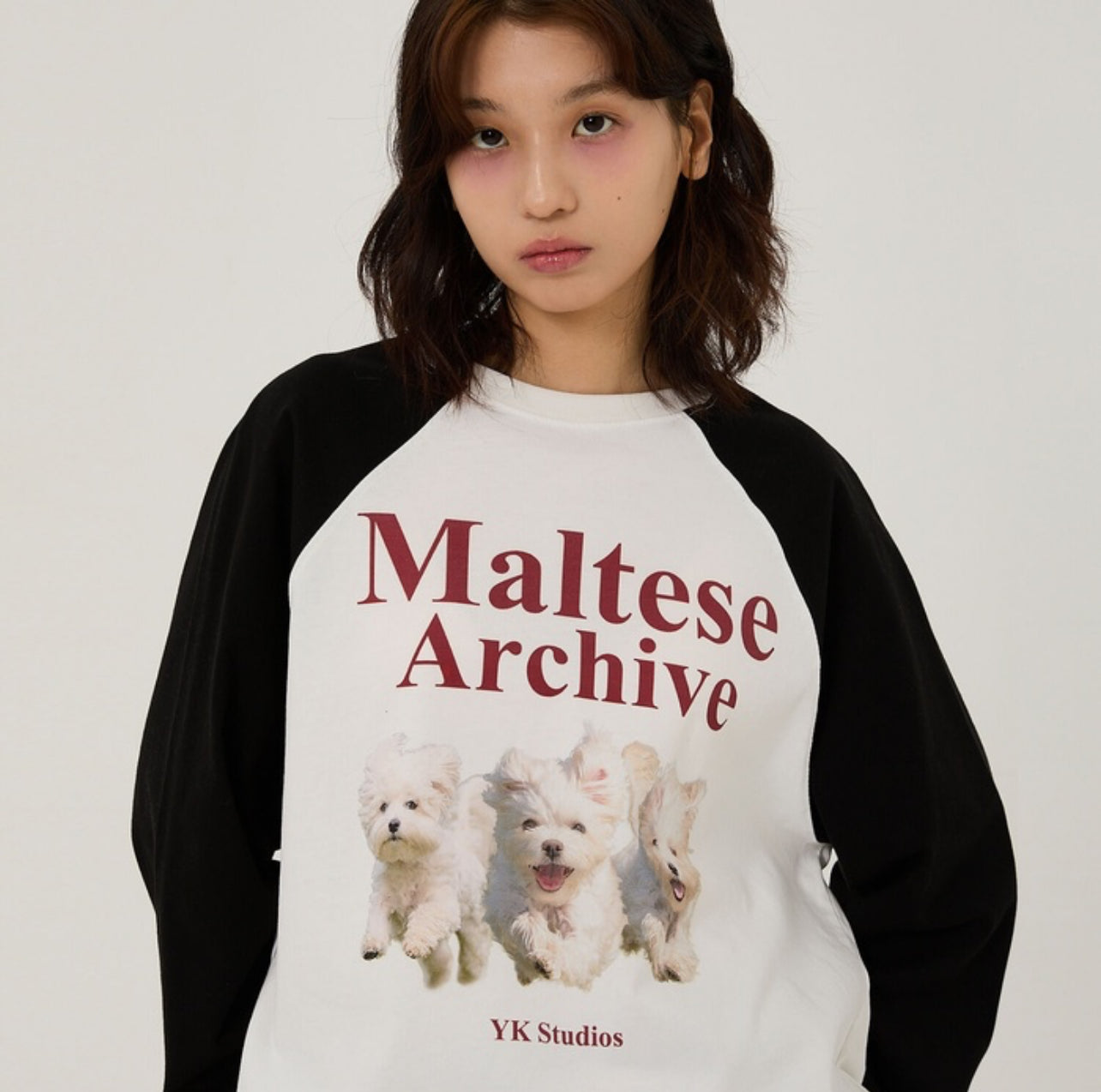 Waikei Maltese archive raglan long sleeve tshirts IVORY (Preorder)