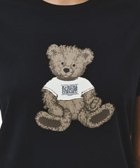 Marithe W DOODLE BEAR TEE Navy (Instock)