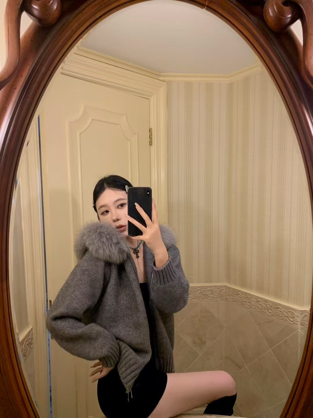 Kelly Designs 9 Colors Fox Fur Zip Up Jacket (Instock)