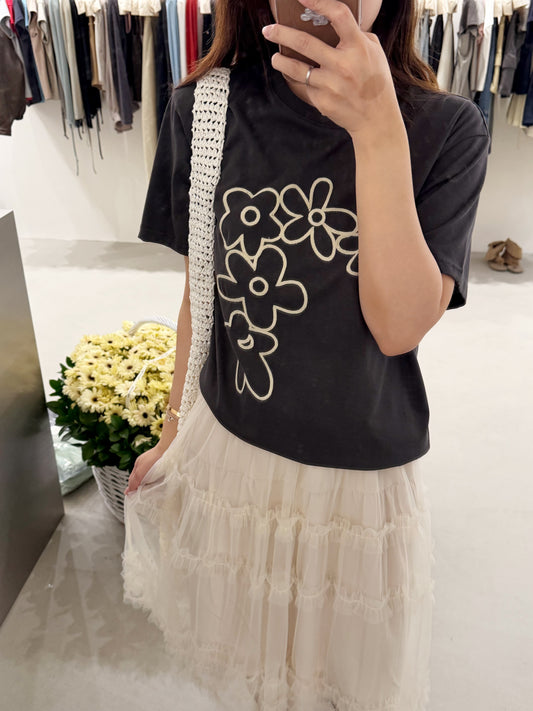 Kelly Designs Charcoal Flower Oversized Tshirt & Skirt（Instock)