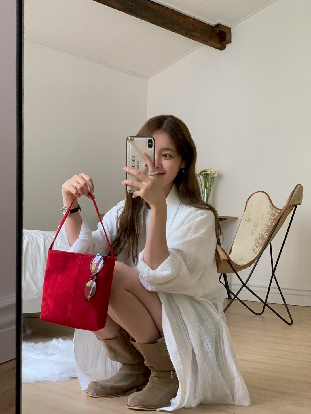 Korean APM Collection Stripe White Blouse (Instock)