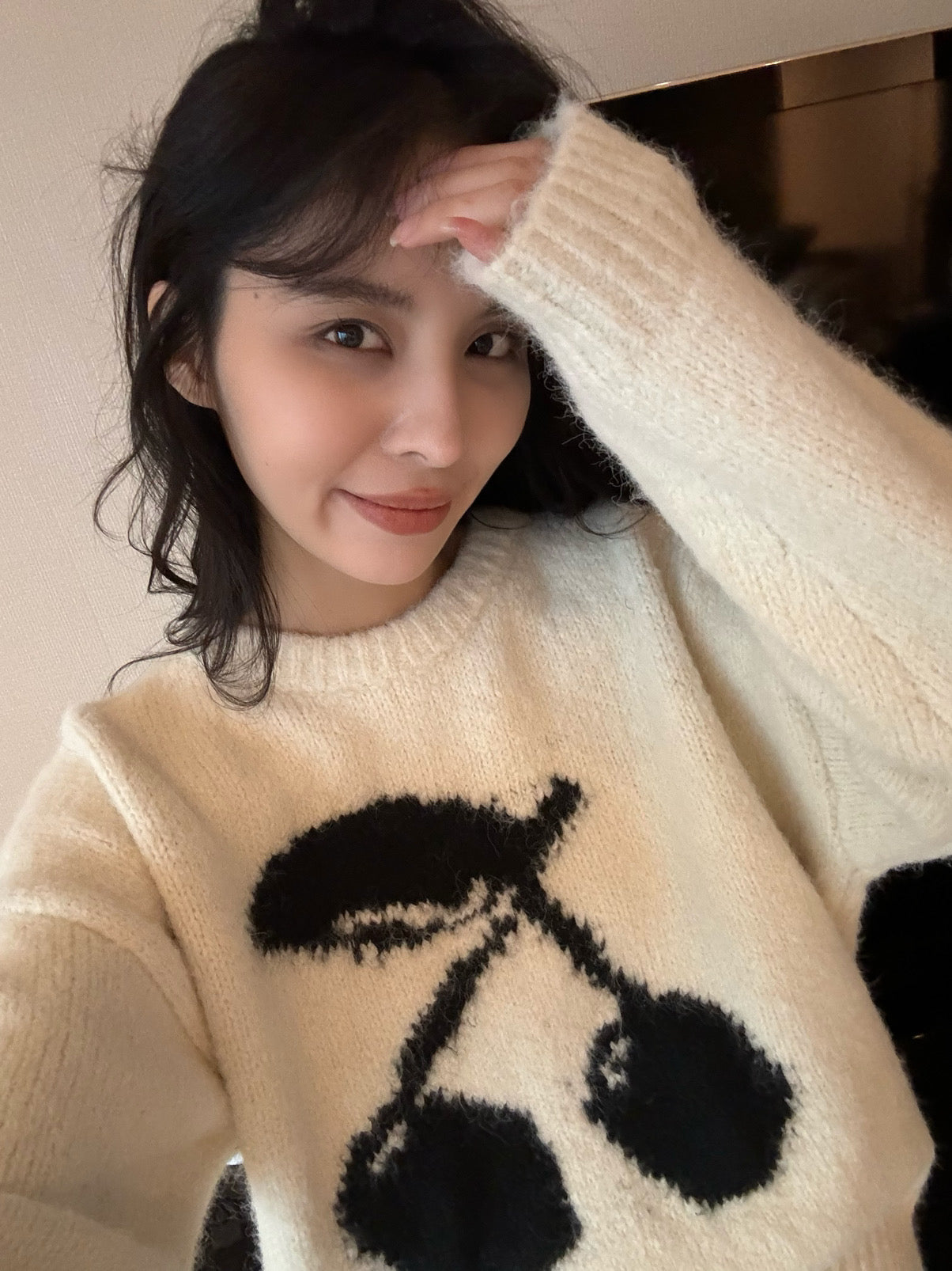 Kelly Designs Beige Cherry Sweatshirt (Instock)