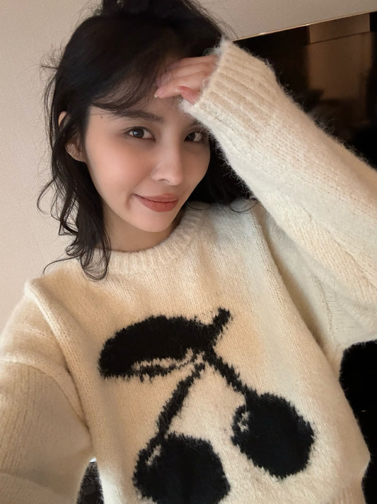 Kelly Designs Beige Cherry Sweatshirt (Instock)