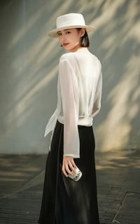 Kelly Designs Mulberry Silk Sheer Tie-Front Cardigan – Lightweight Sun Protection Cover-Up (Instock)