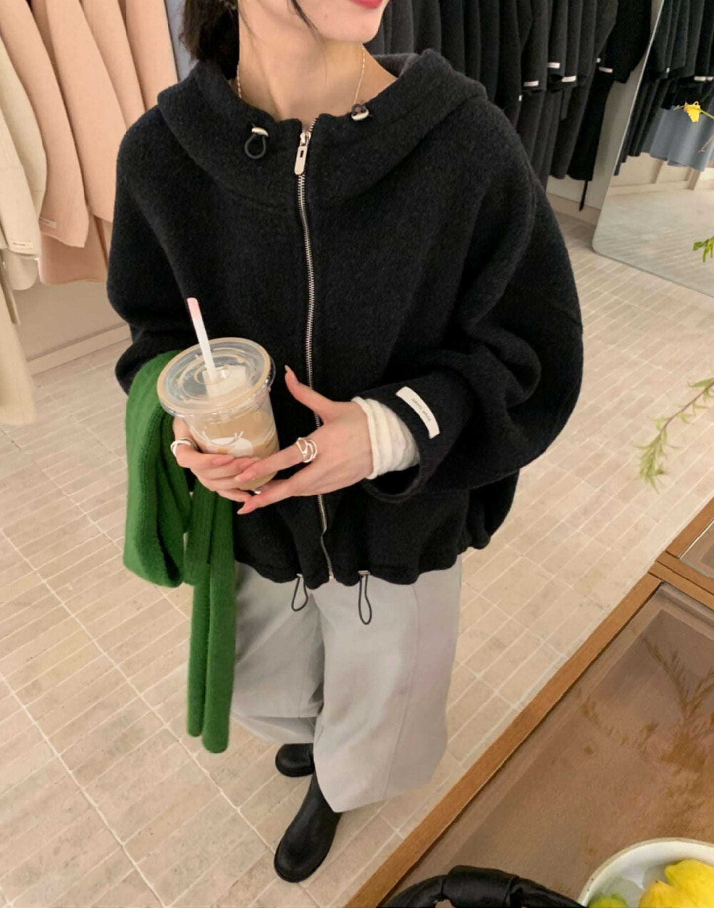 Kelly Designs Handmade 100% Australian Wool Oversized Hooded Coat – Dark Grey (Instock)