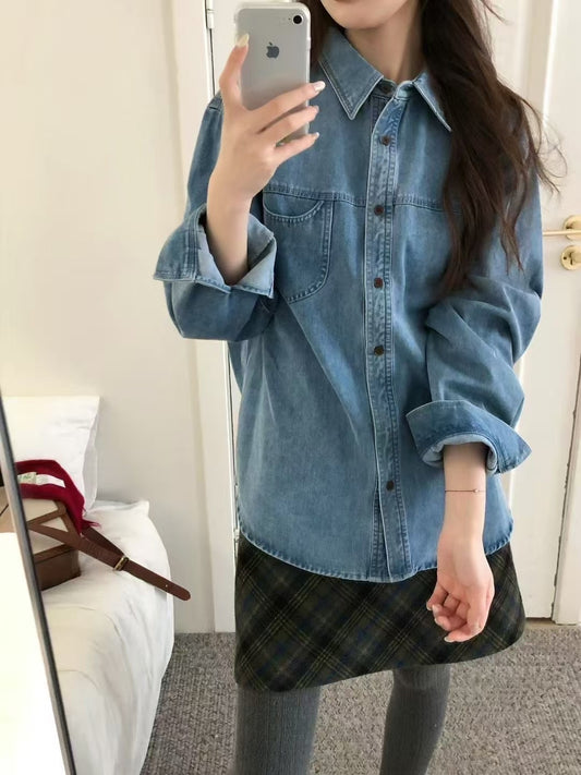 Kelly Designs Oversized Denim Shirt Jacket (Instock)