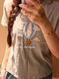 Korean APM Collection Ballon Gray Tshirt & Denim Shorts (Instock)