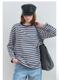 Rolarola Stripe Long Sleeve T-Shirt – Navy & Ivory (Instock)