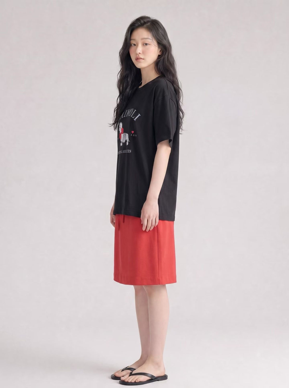 Korean APM Collection Hand Made Puppy Black Tshirt (Instock)