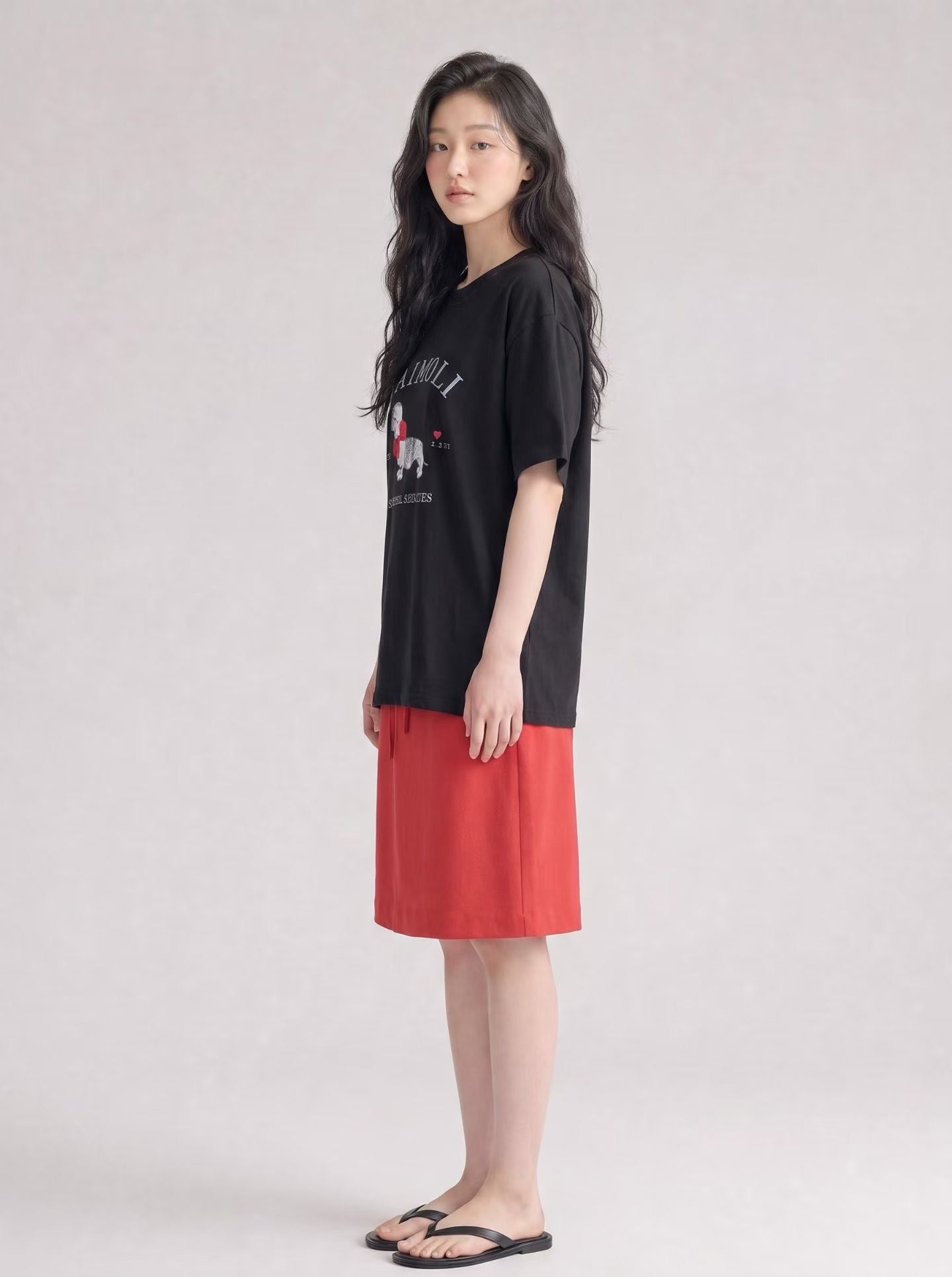 Korean APM Collection Hand Made Puppy Black Tshirt (Instock)