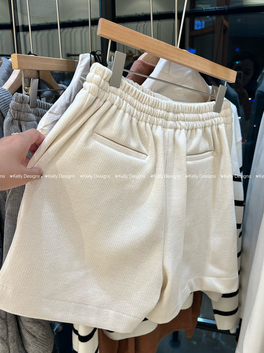 Korean APM Collection Two Colors Corduroy Winter Shorts (Instock)