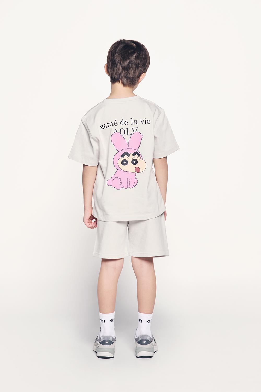 ADLV KIDS FUZZY RABBIT SHINCHAN SHORT SLEEVE T-SHIRT   (Instock)