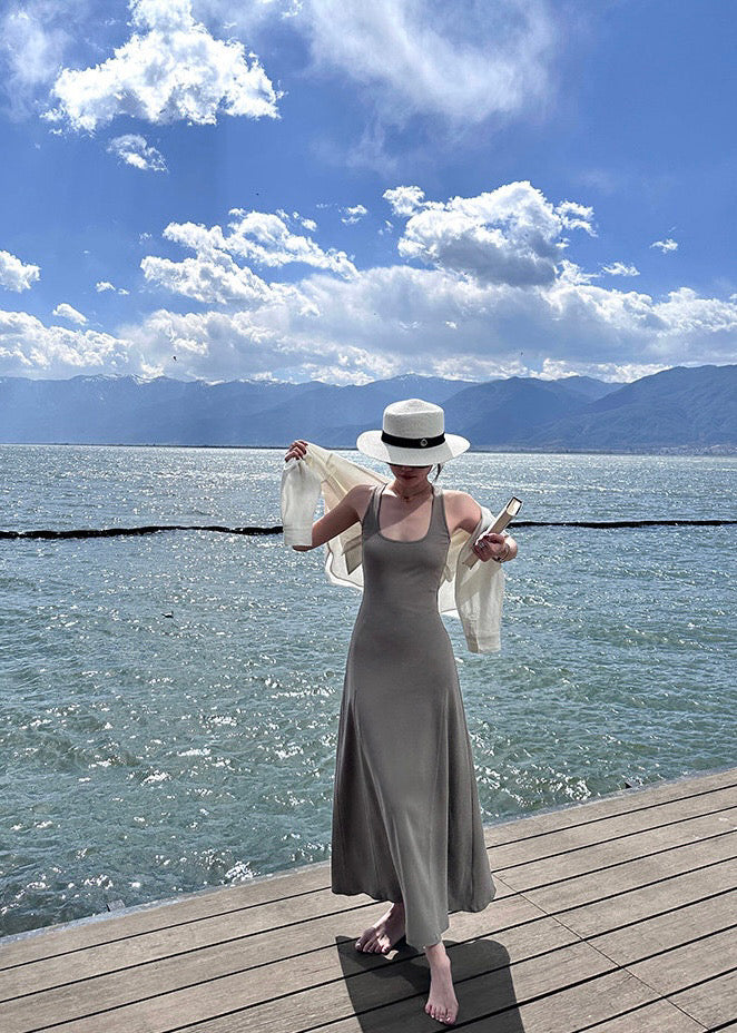 Kelly Designs U Neck Long Dress-3 Colors (Instock)